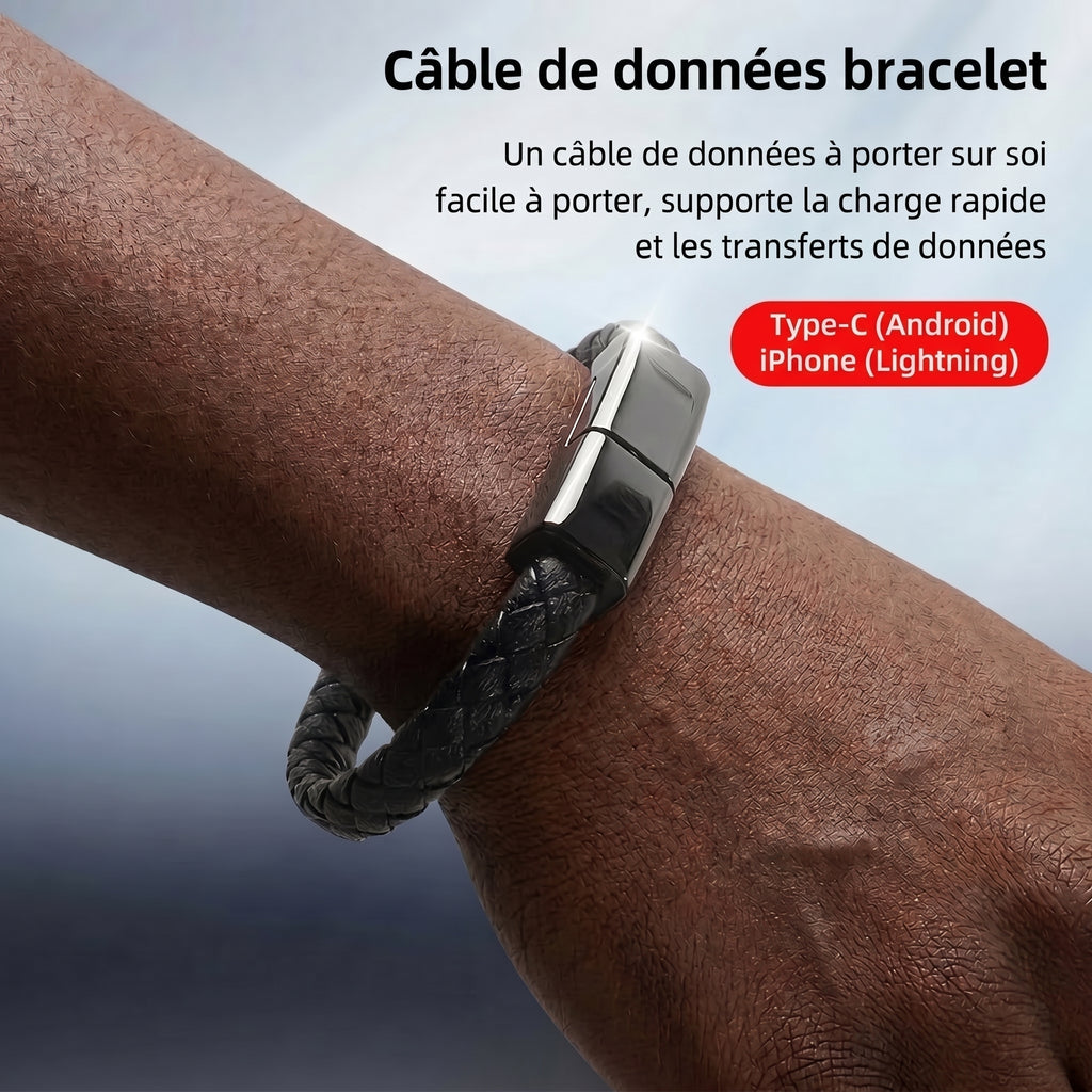 Bracelet Câble de Charge et de Données 2-en-1